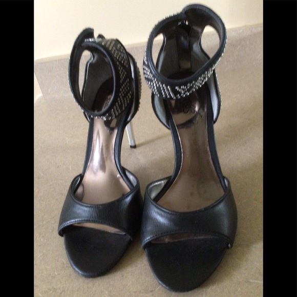 Carlos Black with Silver Studded Open Toed Heels - Picture 5 of 9